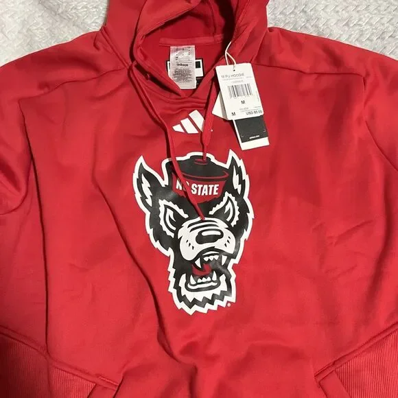 Adidas North Carolina College‎ Wolfpack Hoodie Mens MEDIUM (M) Red